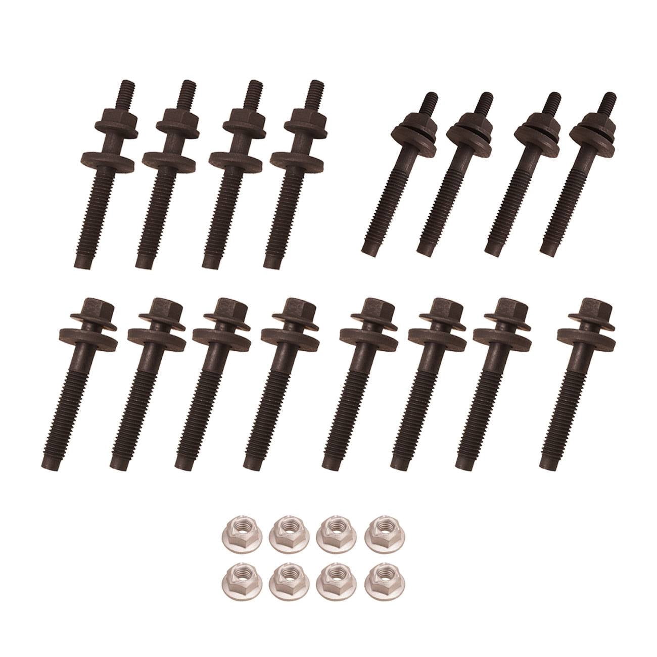 Exhaust Manifold Bolts+Nuts 24 Pcs 6505316AA*8+6505257AA*4+6504331*4+6504340*8 by EGOESWELL