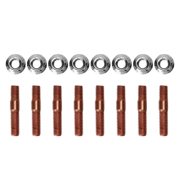 Exhaust Manifold Flange Nuts M8 1.25 Threaded Turbo Studs Kit, Exhaust Manifold Hardware Kit 8 Pcs 8mm for Car