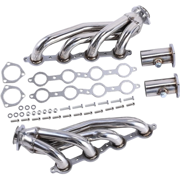 UniteAP Exhaust Manifold Header For Chevy LS Swap GM Gen III/IV Engines Stainless Steel Polish Finish 1 Pack