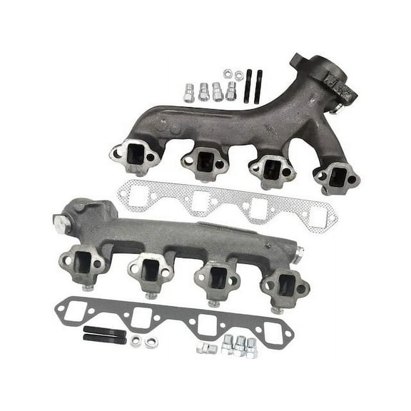 Exhaust Manifold Set - Compatible with 1988 - 1996 Ford E-350 Econoline Club Wagon 5.8L V8 1989 1990 1991 1992 1993 1994 1995