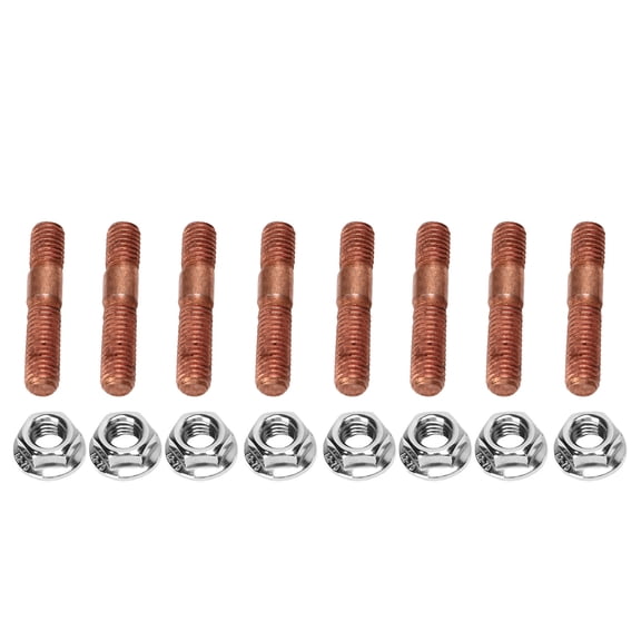 Exhaust Manifold Set M8 1.25 Threaded Turbo Studs Kit, Exhaust Manifold Hardware Kit 8 Pcs 8mm for Car