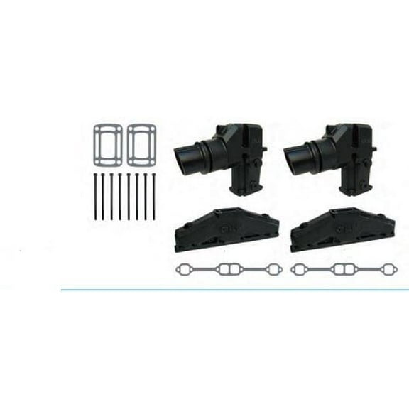 Exhaust Manifold Set with Riser/Elbows for Volvo Penta 5.0L, 5.7L 1992 and Newer with 10.3 Inch Tall Risers/Elbows by FASWORX