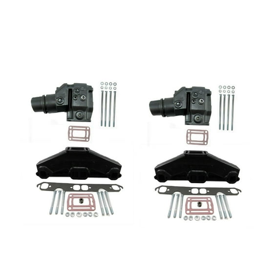 Exhaust Manifold Set with Riser/Elbows for Volvo Penta 5.0L, 5.7L 1992 and Newer with 7.8 Inch Tall Risers/Elbows by FASWORX