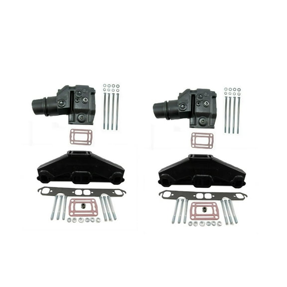 Exhaust Manifold Set with Riser/Elbows for Volvo Penta 5.0L, 5.7L 1992 and Newer with 7.8 Inch Tall Risers/Elbows by FASWORX