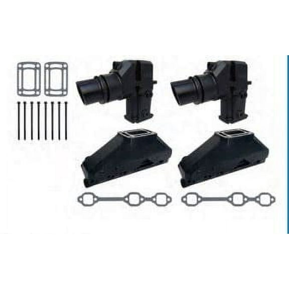 Exhaust Manifold Set with Risers/Elbows for Volvo Penta 4.3L, 1992 and Newer (With 10.3 Inch Tall Risers/ Elbows) by FASWORX