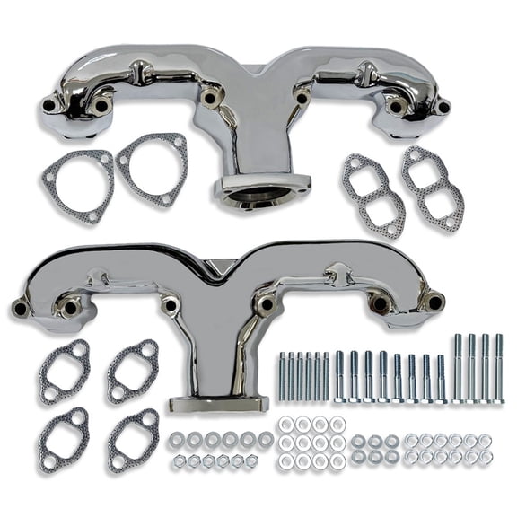 Exhaust Manifolds Ram Horn For Chevy Small Block 283 305 327 350 383 400 1955-Up