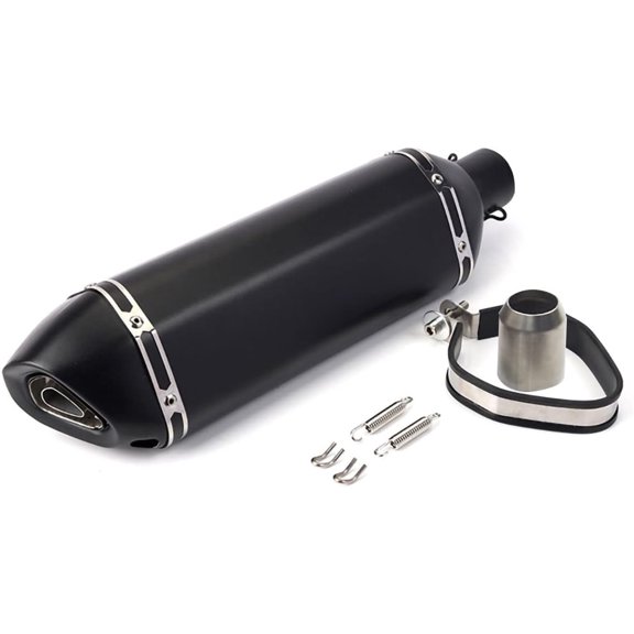 Exhaust Muffler 1.5-2"Inlet with Removable DB Killer for Street/Sport Motorcycles and Scooters with 38,51mm Diameter Exhaust Pipes(Matt black)