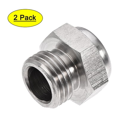 Exhaust Muffler G1/4 Male Thread Strainer Stainless Steel Pneumatic Air Flat Muffler 2pcs