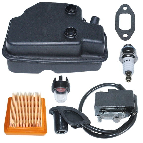 Exhaust Muffler Ignition Coil For Stihl FS120 FS200 FS250 Air Filter Primer Bulb