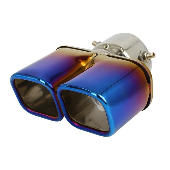 Exhaust Muffler Tail Pipe Double Tip 6.38" Car 2.99" Inlet 5.75" Outlet Blue Burnt