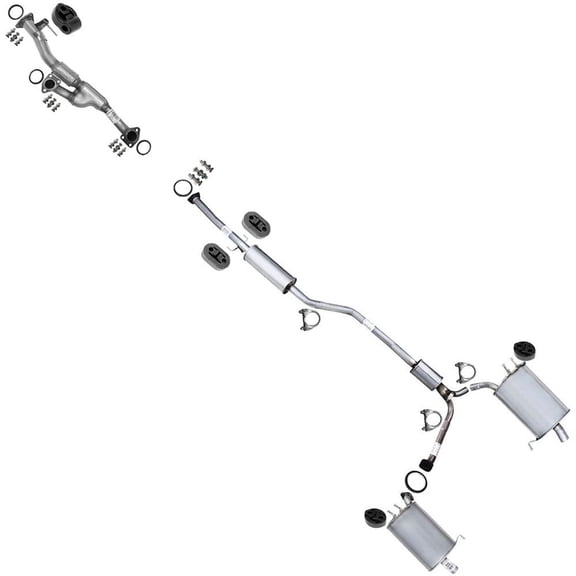 Exhaust Pair of Muffler & Resonator Pipe Kit Compatible with Honda Accord 2008-2012 3.5L - Direct Fit | Stainless Steel