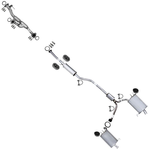 Exhaust Pair of Muffler & Resonator Pipe Kit Compatible with Honda Accord 2008-2012 3.5L - Direct Fit | Stainless Steel