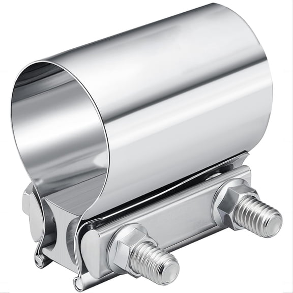 Exhaust Pipe Clamp 2.5 Inch Lap Exhaust Band Clamp Connector Exhaust System Stainless Steel Exhaust Pipe Clamp Exhaust Pipe Connection (2.5 Inch)93052