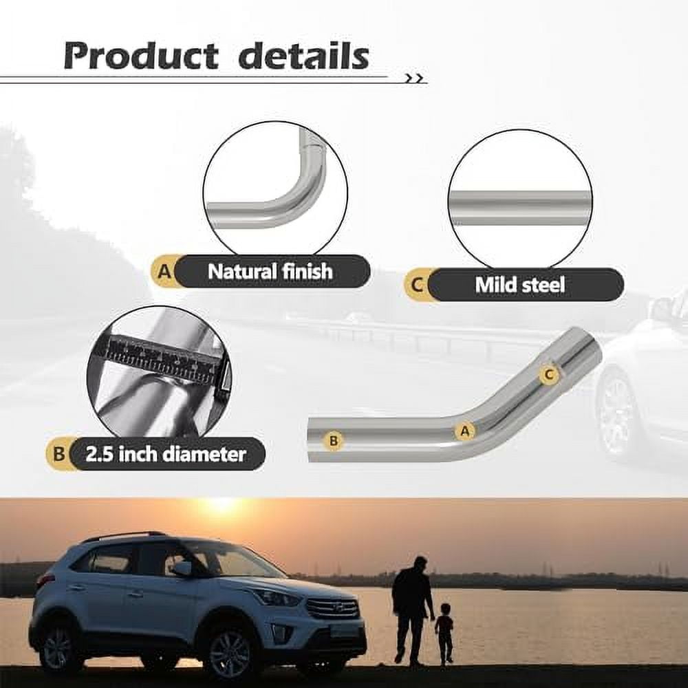 Exhaust Pipe Kit 2.5 Inches Mild Steel DIY Custom Exhaust Kit Tubing