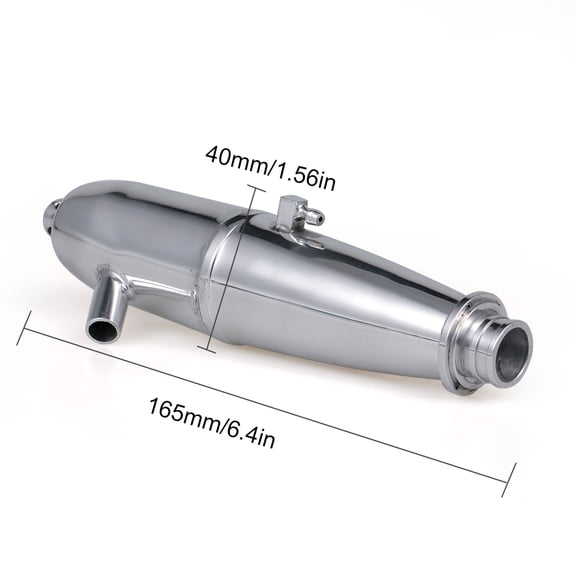 Exhaust Pipe Set for 1/8 Nitro RC Car HSP HPI Redcat BQ004 SH GO 21/28 Engine, Silver
