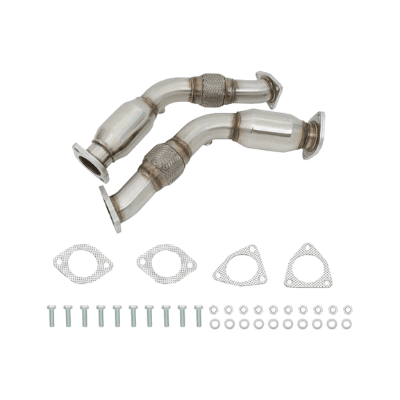 Exhaust Pipe for 2003-2006 Nissan 350Z/Infiniti G35/FX35 VQ35DE, OEM MT001168, 2.31"/2.44" SUS304 Stainless Steel, 3-Bolt, 2 O2 Sensor Locations