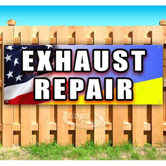 Exhaust Repair 13 oz Vinyl Banner With Metal Grommets