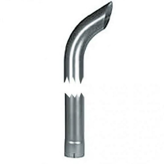 Exhaust Stack - 2-1/2" x 24" Curved Chrome