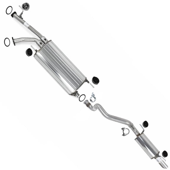 Northeastern Exhaust Center & Rear Muffler Assembly Fits 2001-2007 Toyota Sequoia 4.7L - Direct Fit | Stainless Steel System Kit
