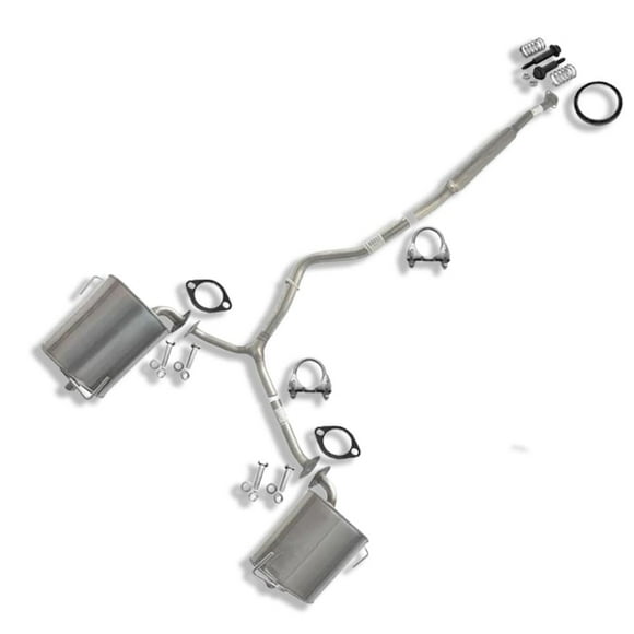 Stainless Steel Exhaust System Kit – Fits 2009-2013 Subaru Forester & 2008-2011 Subaru Impreza 2.5L | Direct-Fit Muffler & Resonator Replacement