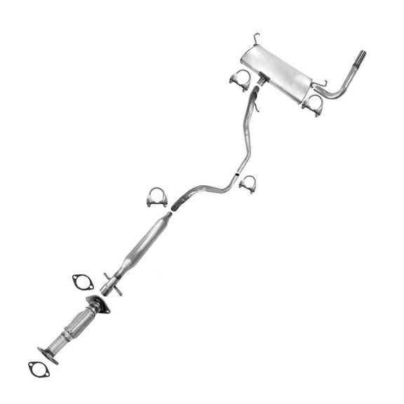 Northeastern Exhaust Front Pipe, Resonator Pipe, Intermediate Pipe, Muffler & Tail Pipe Fits 2008-2010 Chevrolet Malibu 2.4L - Direct Fit | Stainless Steel