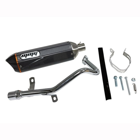 Exhaust System Muffler for GY6 50cc 4 Stroke Scooters (Carbon Fiber Finish)