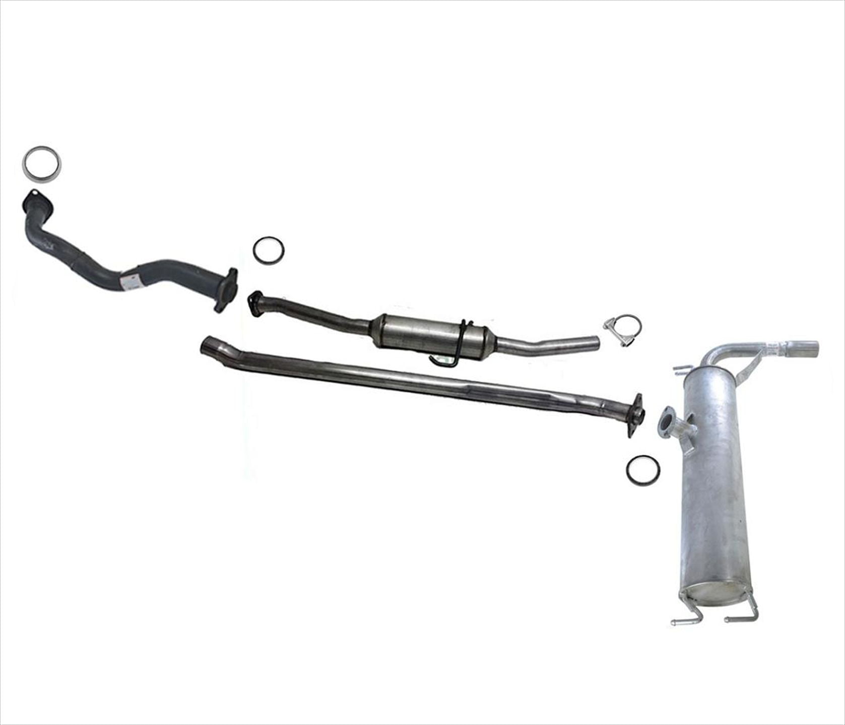 Exhaust System With Front Pipe Resonator & Muffler Gasket For