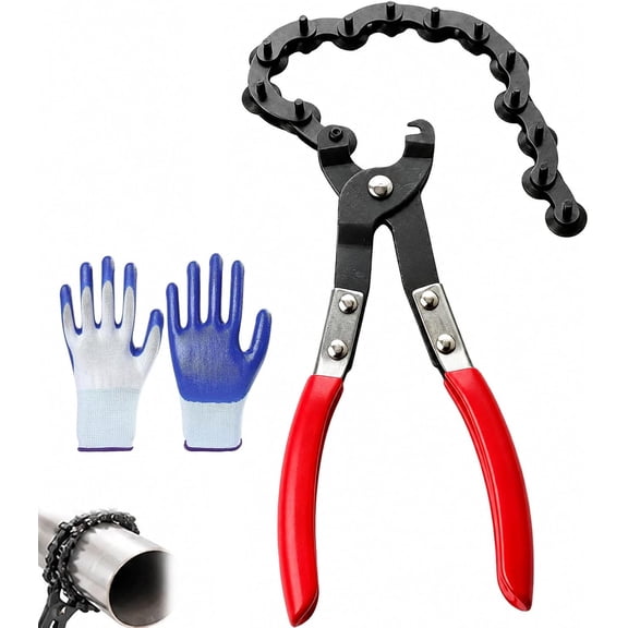 Exhaust Tail Pipe Cutter, Compact Chain Tool for 3/4-3-1/4 Pipes (1PCS) | Compact Chain-Style Cutter with Non-Slip Handle for Muffler, Tailpipe and Automotive Exhaust Repairs in Tight Spaces