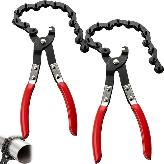 Exhaust Tail Pipe Cutter, Easy One-Handed Rotation Exhaust Cutting Tool (2) | Exhaust Cutter Tool for 3/4" to 3-1/4" Pipes, Compact Pipe Cutter Chain with Non-Slip Handle, for PVC Copper Exhaust Work