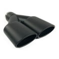 thumbnail image 1 of Exhaust Tip 2.25 In Inlet Dual 3.00 Oval X 2.50 High Outlets 9.75 In Long Resonated Black HT Stainless Wesdon Exhaust Tip, 1 of 8
