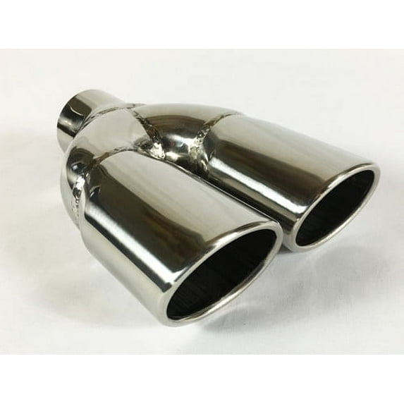 Wesdon Dual Oval Slant Exhaust Tip, 2.25" Inlet, 3" x 2.5" Outlet, 8.5" Long, Stainless Steel