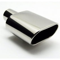 Exhaust Tip 2.25&quot; Inlet 6.0 X 2.25&quot; Outlet 9.00&quot; Long Rolled Oval Angle W55009-225-SSRS Stainless Steel Wesdon Exhaust Tip