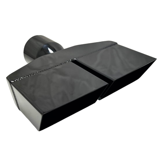 Exhaust Tip 2.50 in Inlet 8.25" X 2.25" Rectangle 8.25 in Lg Dual Slant Split Black Stainless Steel WMPRSCH250-BK-SS Wesdon Exhaust Tip