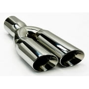 Exhaust Tip 3.00" Inlet 3.00" Outlet 13.00" long WDWDRS30013-300-HP-SS Dual Round Slant Polished 304 Stainless Wesdon Exhaust Tip