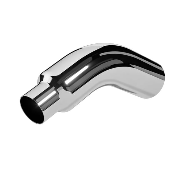 Exhaust Tip, 4 Inch Diesel Exhaust Tip Elbow Tip with a Clamp, 4'' Inlet 6'' Outlet Chrome Exhaust Tip for Pickups, Trucks and Cars