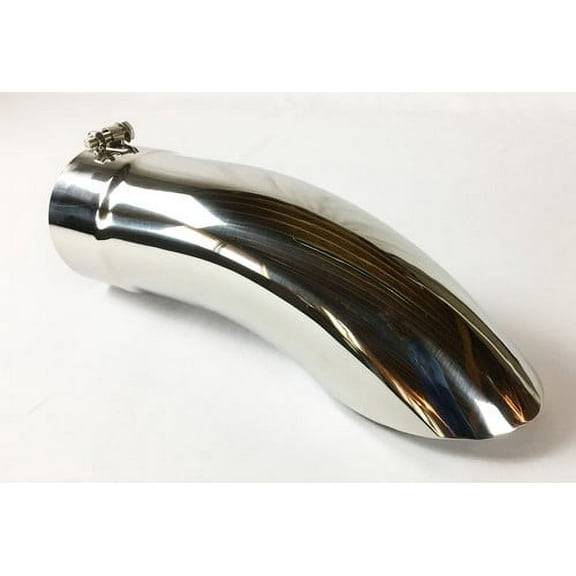 Exhaust Tip Diesel 5.00" X 16.00" Long 5.00" Inlet WTD50016-500-BOSS-HP-SS Bolt On Turn Down 304 Polished Stainless Wesdon Exhaust Tip