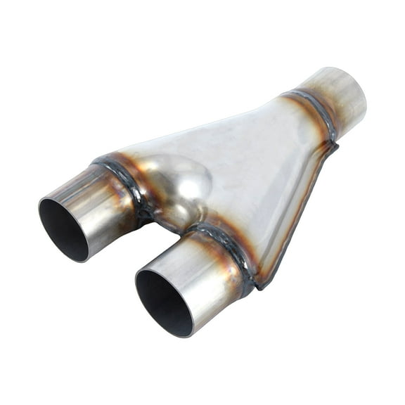 Exhaust Y Pipe, Universal 2" Inlet 2" Outlet Stainless Steel Y Pipe 10" Long