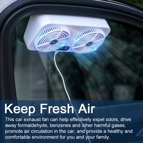 Exhaust fan,With 3 Adjustable Wind Speed Car Cooler Fan With Usb Air Fan 3 Adjustable Wind Air Fan Silent Vent Cooler Fan Car Vehicle Office Silent Air Vent Adjustable Wind Speed Fan With 3