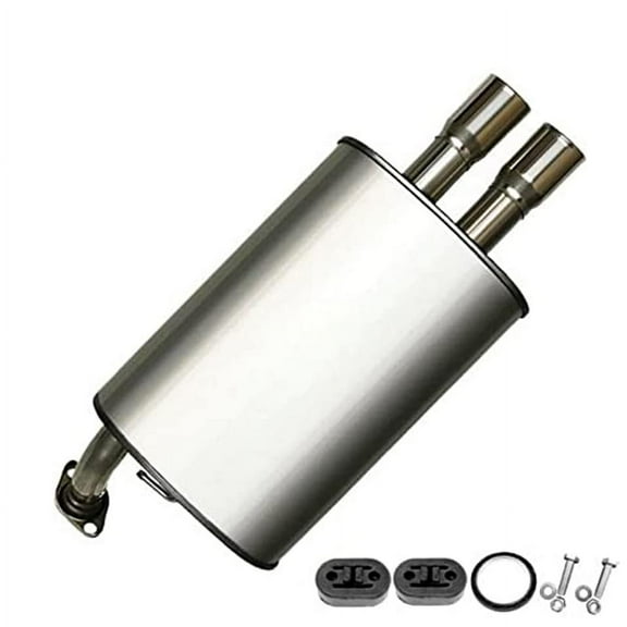 Stainless Steel Exhaust Muffler with Hangers + Bolts compatible: 2002-2006 Sentra 2.5L