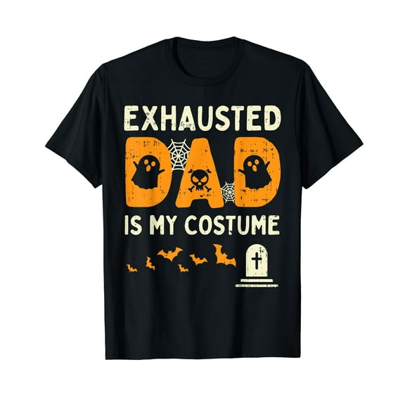 Exhausted Dad Costume Funny Matching Halloween Men Gift T-Shirt