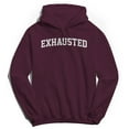 thumbnail image 1 of Exhausted Graphic Maroon Men's Cotton Pullover Hoodie, 1 of 1