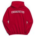 thumbnail image 1 of Exhausted Graphic Red Men's Cotton Pullover Hoodie, 1 of 1