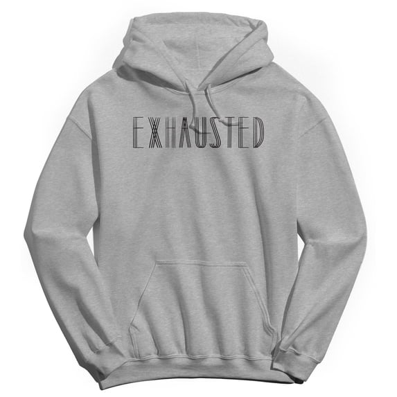 Exhausted Humor Graphic Sport Grey Men's Crewneck Sweatshirt Hoodie