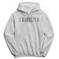 thumbnail image 1 of Exhausted Humor Graphic White Men's Crewneck Sweatshirt Hoodie, 1 of 1