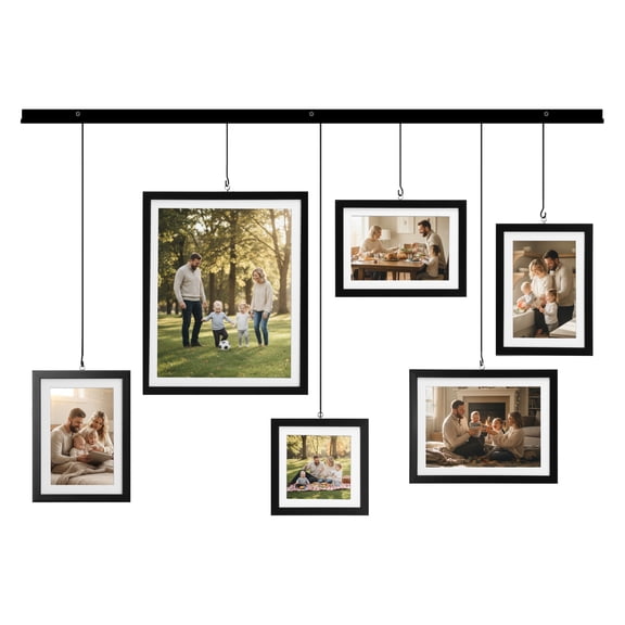 Exhibit Picture Frame Gallery Set, Wall Hanging Collage Frame for Various Sizes 4x4, 4x6, 5x7, 8x10 Inch Photos, Black