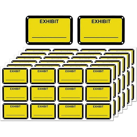 Exhibit Stickers Yellow Color-Coded Legal Exhibit Labels 1.65*1 inch 300 Pcs