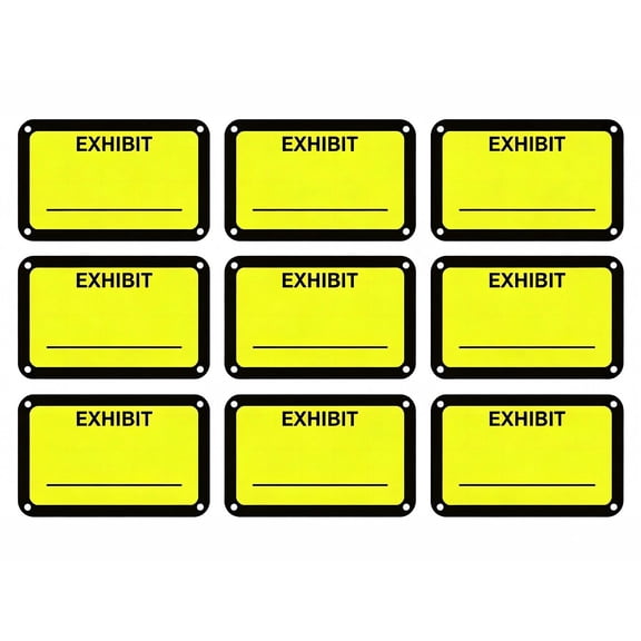 Exhibit Stickers Yellow Color-Coded Legal Exhibit Labels 1.65*1 inch 300 Pcs