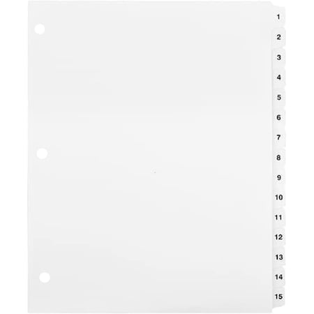 Exhibitindexes® 1-15 Side Tab Dividers 3 Hole Punched