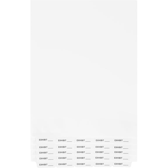 Exhibitindexes Bottom Fill in The Blank Exhibit Tabs