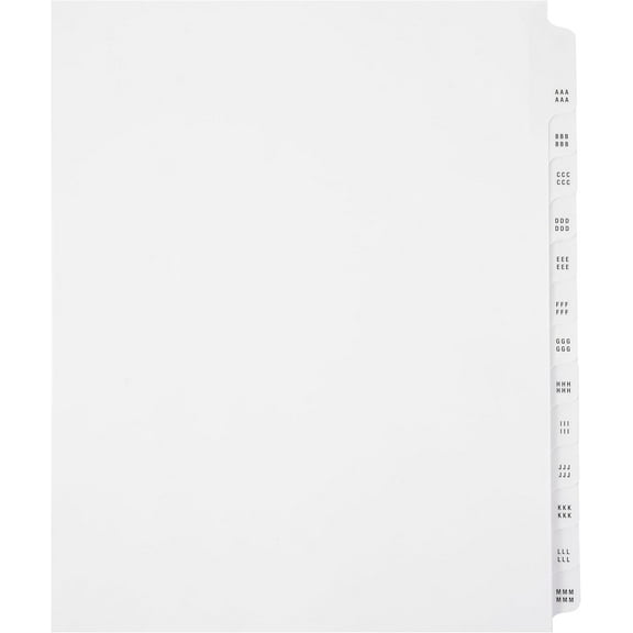 Exhibitindexes Exhibit Tabs AAAAAA-ZZZZZZ Dividers (6A-6Z)